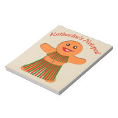 Weihnachts-Party Gingerbrot Frau Custom Notepad Notizblock (Rotiert)