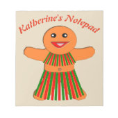 Weihnachts-Party Gingerbrot Frau Custom Notepad Notizblock (Vorderseite)