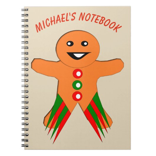 Weihnachts-Party Gingerbrot Man Custom Notebook Notizblock (Vorderseite)