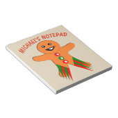 Weihnachts-Party Gingerbrot Man Custom Notepad Notizblock (angewinkelt)