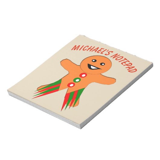 Weihnachts-Party Gingerbrot Man Custom Notepad Notizblock (Rotiert)