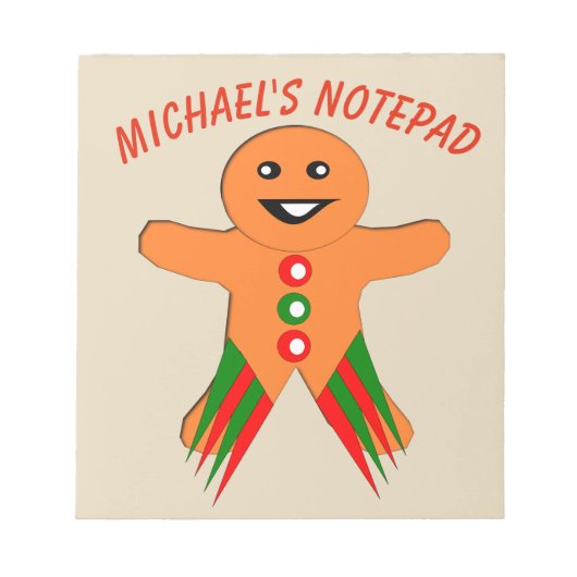 Weihnachts-Party Gingerbrot Man Custom Notepad Notizblock (Vorderseite)