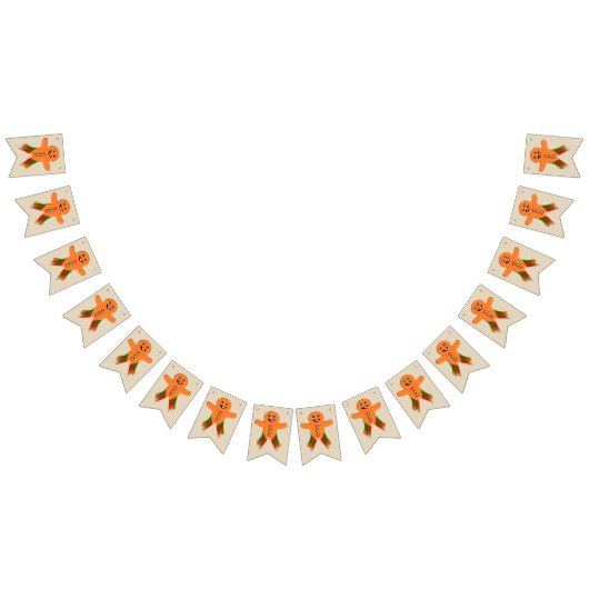 Weihnachts-Party Gingerbrot Mann Jagdfahnen Wimpelkette (Alle)