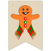 Weihnachts-Party Gingerbrot Mann Jagdfahnen Wimpelkette (Zweite Fahne)