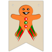 Weihnachts-Party Gingerbrot Mann Jagdfahnen Wimpelkette (Erste Fahne)