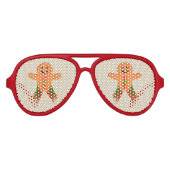 Weihnachts-Party Gingerbrot Mann Party Shades Partybrille (Vorderseite)