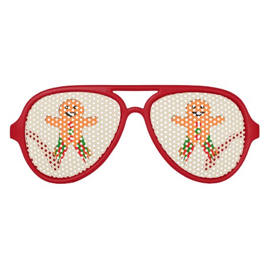Weihnachts-Party Gingerbrot Mann Party Shades Partybrille (Vorderseite)