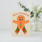 Weihnachts-Party Gingerbrot Mann Postkarte (Stehend Vorderseite)