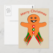 Weihnachts-Party Gingerbrot Mann Postkarte (Vorne/Hinten)