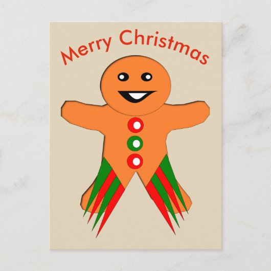 Weihnachts-Party Gingerbrot Mann Postkarte (Vorderseite)