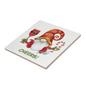 Weihnachts-Party Gnome Cheers Fliese (Seite)