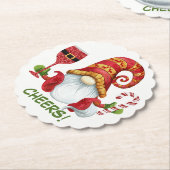 Weihnachts-Party Gnome Cheers Getränkecoaster Untersetzer (angewinkelt)