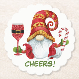 Weihnachts-Party Gnome Cheers Getränkecoaster Untersetzer