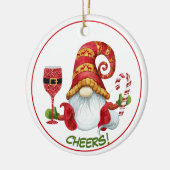 Weihnachts-Party Gnome Cheers Keramik Ornament (Links)