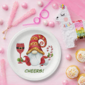 Weihnachts-Party Gnome Cheers Pappteller (Party)