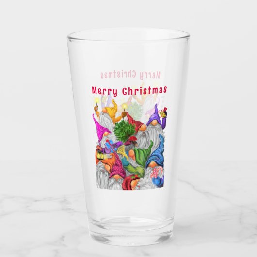 Weihnachts-Party Gnome Glass Glas (Vorderseite)