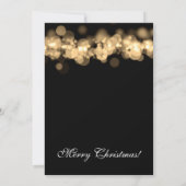 Weihnachts-Party Gold Bokeh Lights Einladung (Rückseite)