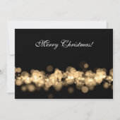 Weihnachts-Party Gold Bokeh Lights Einladung (Rückseite)