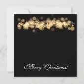 Weihnachts-Party Gold Bokeh Lights Einladung (Rückseite)