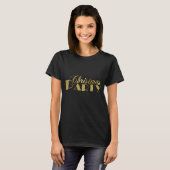 Weihnachts Party Gold Glitzer Textentwurf T-Shirt (Vorne ganz)