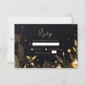 Weihnachts-Party Gold Moderne Feiertage RSVP Karte (Vorderseite)
