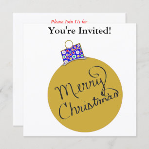 Weihnachts-Party Gold-Ornament-Ball Feiertagskarte