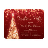 Weihnachts Party Gold Roter Tree Lichter Magnet (Horizontal)