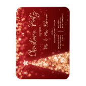 Weihnachts Party Gold Roter Tree Lichter Magnet (Vertikal)