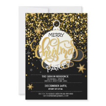 Weihnachts-Party Gold Sparkle Punkte Einladungen
