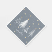 Weihnachts Party Gold Stars Blue Serviette (Ecke)