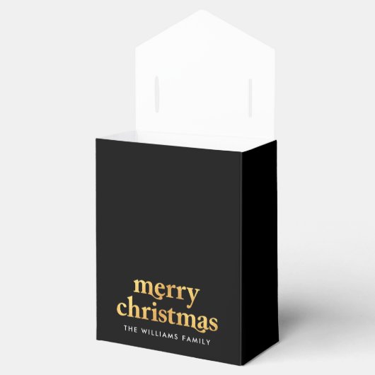 Weihnachts-Party Gold und Schwarz Elegante Geschenkschachtel (Geöffnet)