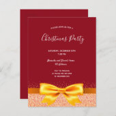 Weihnachts-Party-Goldbug-Einladung Postkarte (Vorne/Hinten)