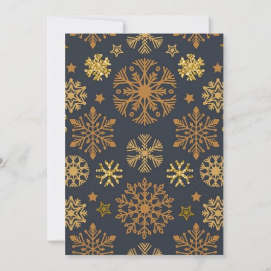 Weihnachts-Party Golden Color Black Einladung (Rückseite)