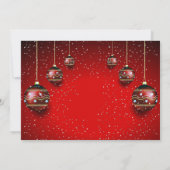 Weihnachts-Party Golden Red Winter Holidays Einladung (Rückseite)