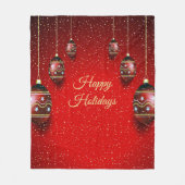 Weihnachts-Party Golden Red Winter Holidays Fleecedecke (Vorderseite)