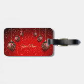 Weihnachts-Party Golden Red Winter Holidays Gepäckanhänger (Rückseite horizontal)