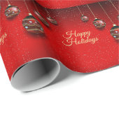 Weihnachts-Party Golden Red Winter Holidays Geschenkpapier (Rolleneckpunkt)