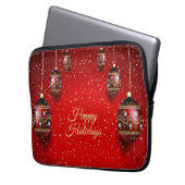 Weihnachts-Party Golden Red Winter Holidays Laptopschutzhülle (Vorderseite Links)