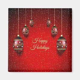 Weihnachts-Party Golden Red Winter Holidays Magnet