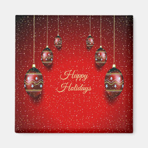 Weihnachts-Party Golden Red Winter Holidays Magnet