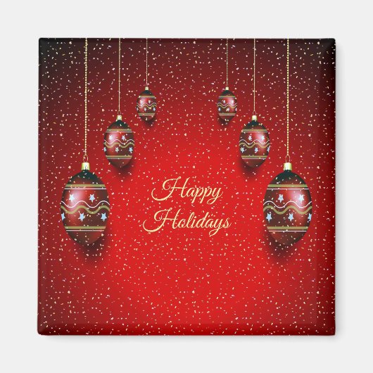 Weihnachts-Party Golden Red Winter Holidays Magnet (Vorne)