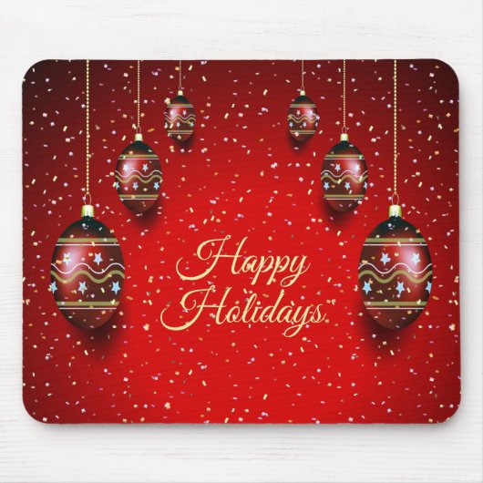 Weihnachts-Party Golden Red Winter Holidays Mousepad (Vorne)