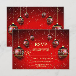 Weihnachts-Party Golden Red Winter Holidays RSVP Karte