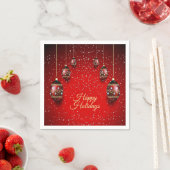 Weihnachts-Party Golden Red Winter Holidays Serviette (Beispiel)