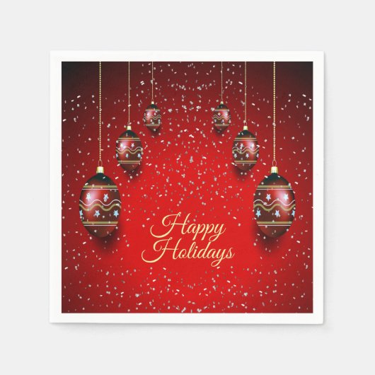 Weihnachts-Party Golden Red Winter Holidays Serviette (Vorderseite)