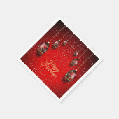 Weihnachts-Party Golden Red Winter Holidays Serviette (Ecke)