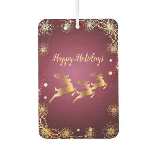 Weihnachts-Party Golden Rentiers Rosa Elegante Autolufterfrischer (Vorderseite)