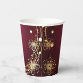 Weihnachts-Party Golden Rentiers Rosa Elegante Pappbecher (Rechts)