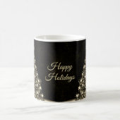 Weihnachts-Party Golden Shiny Tree Winter Schwarz Kaffeetasse (Mittel)