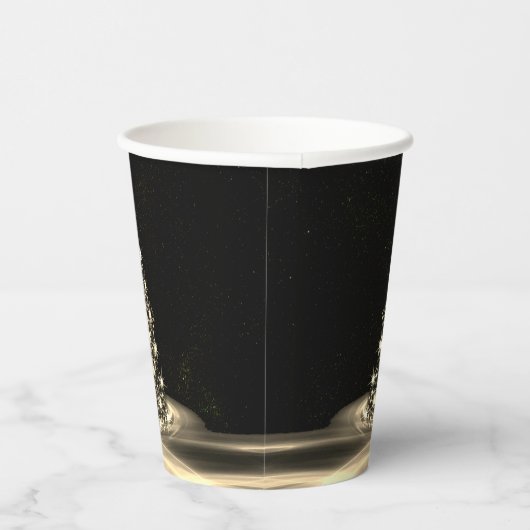 Weihnachts-Party Golden Shiny Tree Winter Schwarz Pappbecher (Rechts)